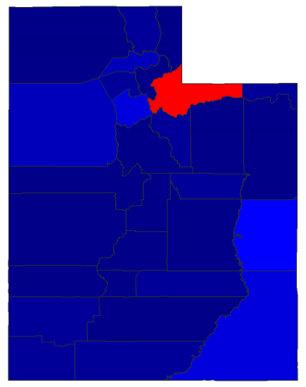 2016 Gubernatorial General Election - Utah Election County Map