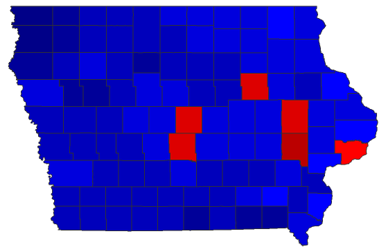 2016 Presidential General Election - Iowa Election County Map