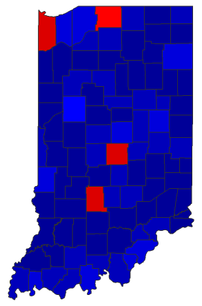 2016 Presidential General Election - Indiana Election County Map