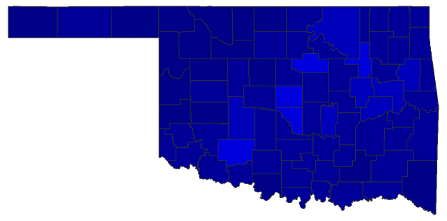 2016 Presidential General Election - Oklahoma Election County Map