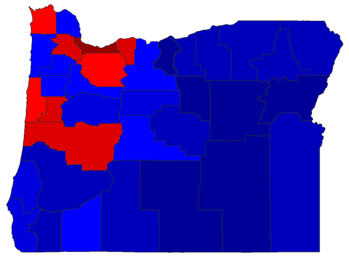 2016 Presidential General Election - Oregon Election County Map