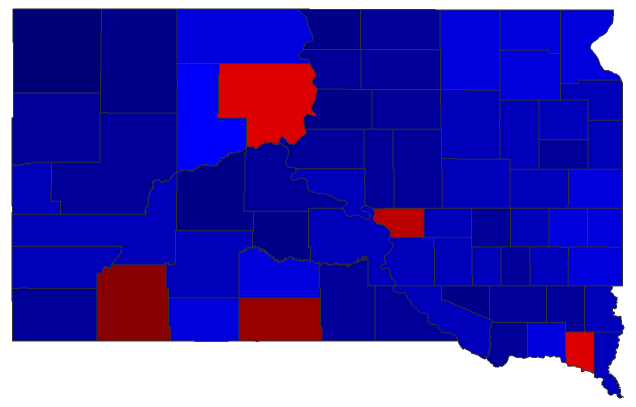 2016 Presidential General Election - South Dakota Election County Map