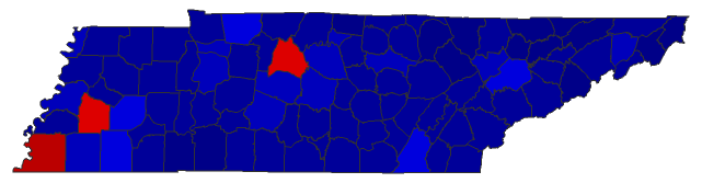 2016 Presidential General Election - Tennessee Election County Map
