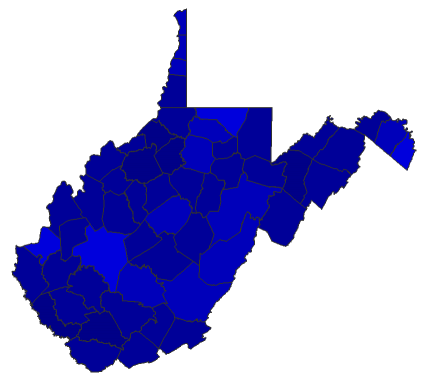 2016 Presidential General Election - West Virginia Election County Map