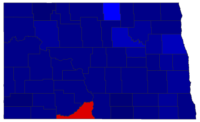2016 Senatorial General Election - North Dakota Election County Map