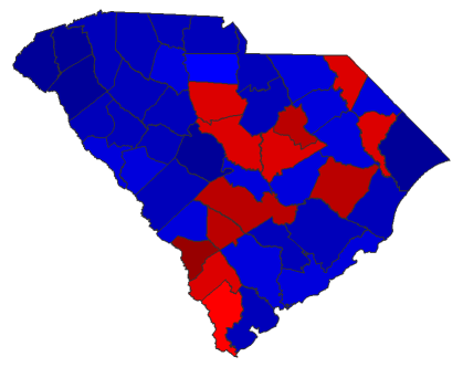 2016 Senatorial General Election - South Carolina Election County Map