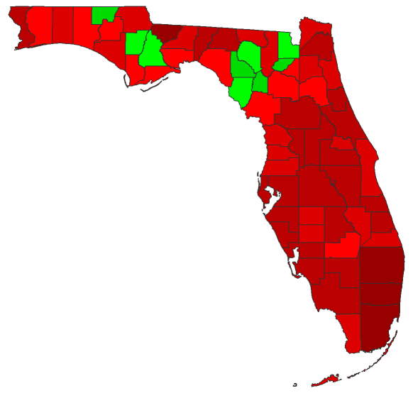 2016 Presidential Democratic Primary - Florida Election County Map