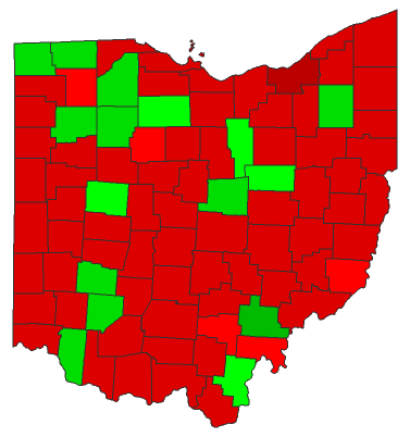 2016 Presidential Democratic Primary - Ohio Election County Map