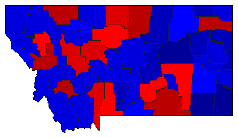 2012 Montana County Map of General Election Results for Senator