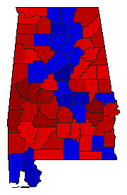 1994 Alabama County Map of General Election Results for Agriculture Commissioner