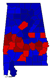 2010 Alabama County Map of General Election Results for Attorney General