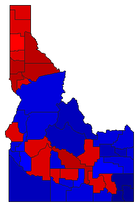 1980 Idaho County Map of General Election Results for Senator