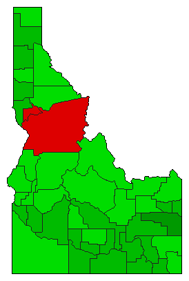 1998 Idaho County Map of General Election Results for Referendum