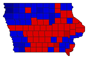 1990 Iowa County Map of General Election Results for Attorney General