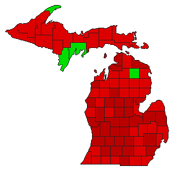 2002 Michigan County Map of General Election Results for Referendum