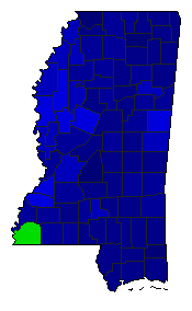 2015 Mississippi County Map of General Election Results for State Treasurer