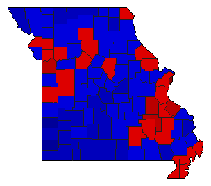 2008 Missouri County Map of General Election Results for Attorney General