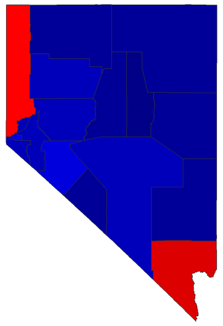 2022 State Treasurer General Election - Nevada Election County Map