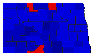 1972 North Dakota County Map of General Election Results for Insurance Commissioner