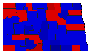1962 North Dakota County Map of General Election Results for State Treasurer
