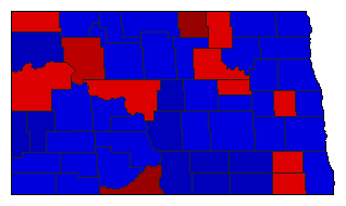 2004 North Dakota County Map of General Election Results for State Treasurer