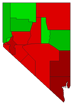1974 Nevada County Map of Democratic Primary Election Results for Attorney General