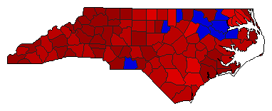 2008 North Carolina County Map of Democratic Primary Election Results for State Auditor