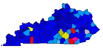 1980 Kentucky County Map of Republican Primary Election Results for Senator