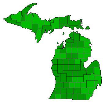 2014 Michigan County Map of Open Primary Election Results for Referendum