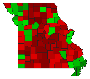 1966 Missouri County Map of Special Election Results for Referendum