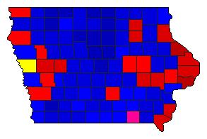 1893 Iowa County Map of General Election Results for Governor