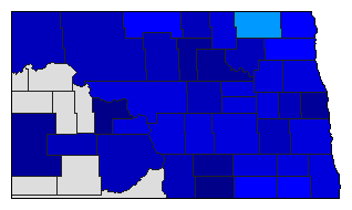 1894 North Dakota County Map of General Election Results for Governor