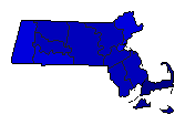 1898 Massachusetts County Map of General Election Results for State Treasurer