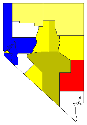 1898 Nevada County Map of General Election Results for Governor