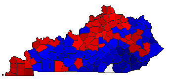 1899 Kentucky County Map of General Election Results for Governor