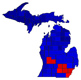 1904 Michigan County Map of General Election Results for Governor