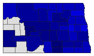 1904 North Dakota County Map of General Election Results for Governor