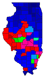 1906 Illinois County Map of General Election Results for State Treasurer