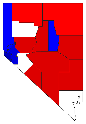 1906 Nevada County Map of General Election Results for Lt. Governor
