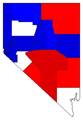 1906 Nevada County Map of General Election Results for Secretary of State