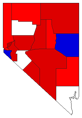 1906 Nevada County Map of General Election Results for State Treasurer