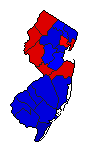 1907 New Jersey County Map of General Election Results for Governor