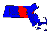 1911 Massachusetts County Map of General Election Results for Governor