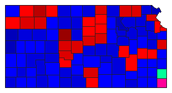 1912 Kansas County Map of General Election Results for State Treasurer