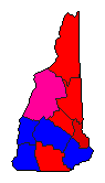 1912 New Hampshire County Map of General Election Results for Governor
