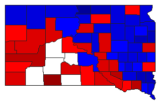1912 South Dakota County Map of General Election Results for Governor