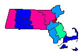 1913 Massachusetts County Map of General Election Results for Lt. Governor