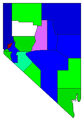 1914 Nevada County Map of Republican Primary Election Results for Secretary of State