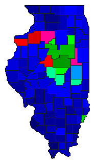 1916 Illinois County Map of Republican Primary Election Results for Governor