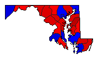 1916 Maryland County Map of General Election Results for Senator